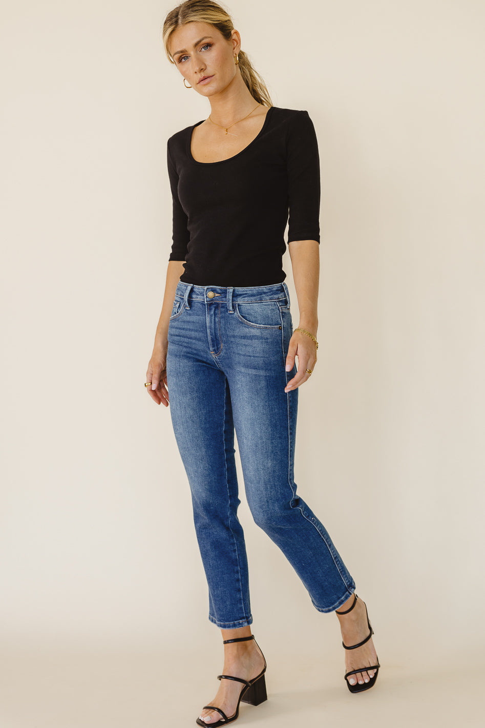 Tillie Straight Leg Jeans in Dark Wash - FINAL SALE