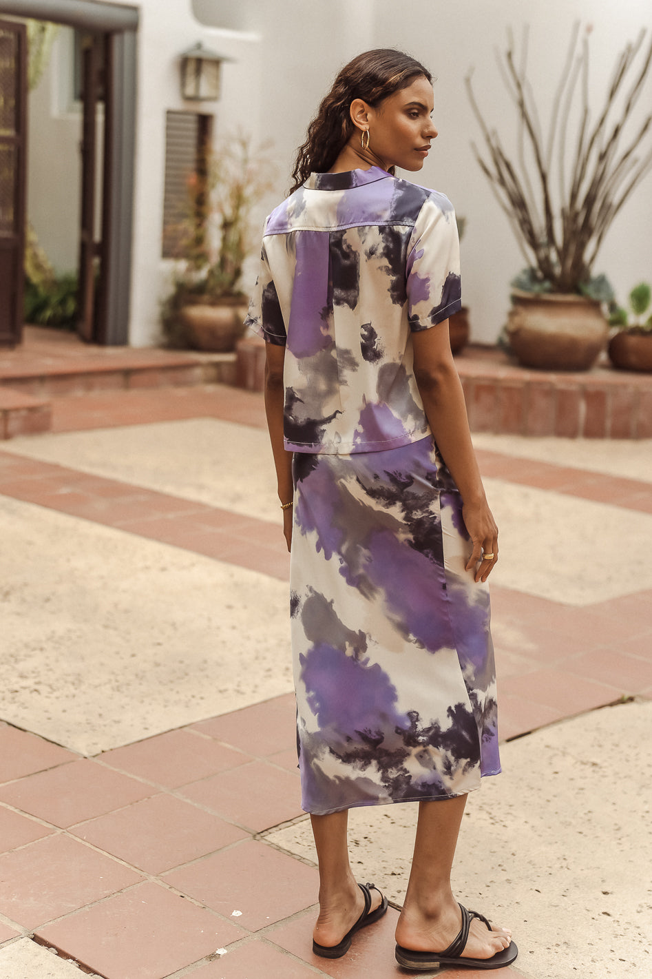 Phoebe Watercolor Skirt in Purple - FINAL SALE