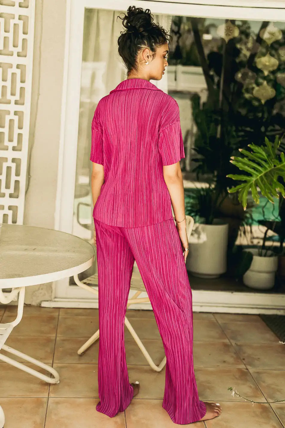 Clara Ribbed Pants in Pink