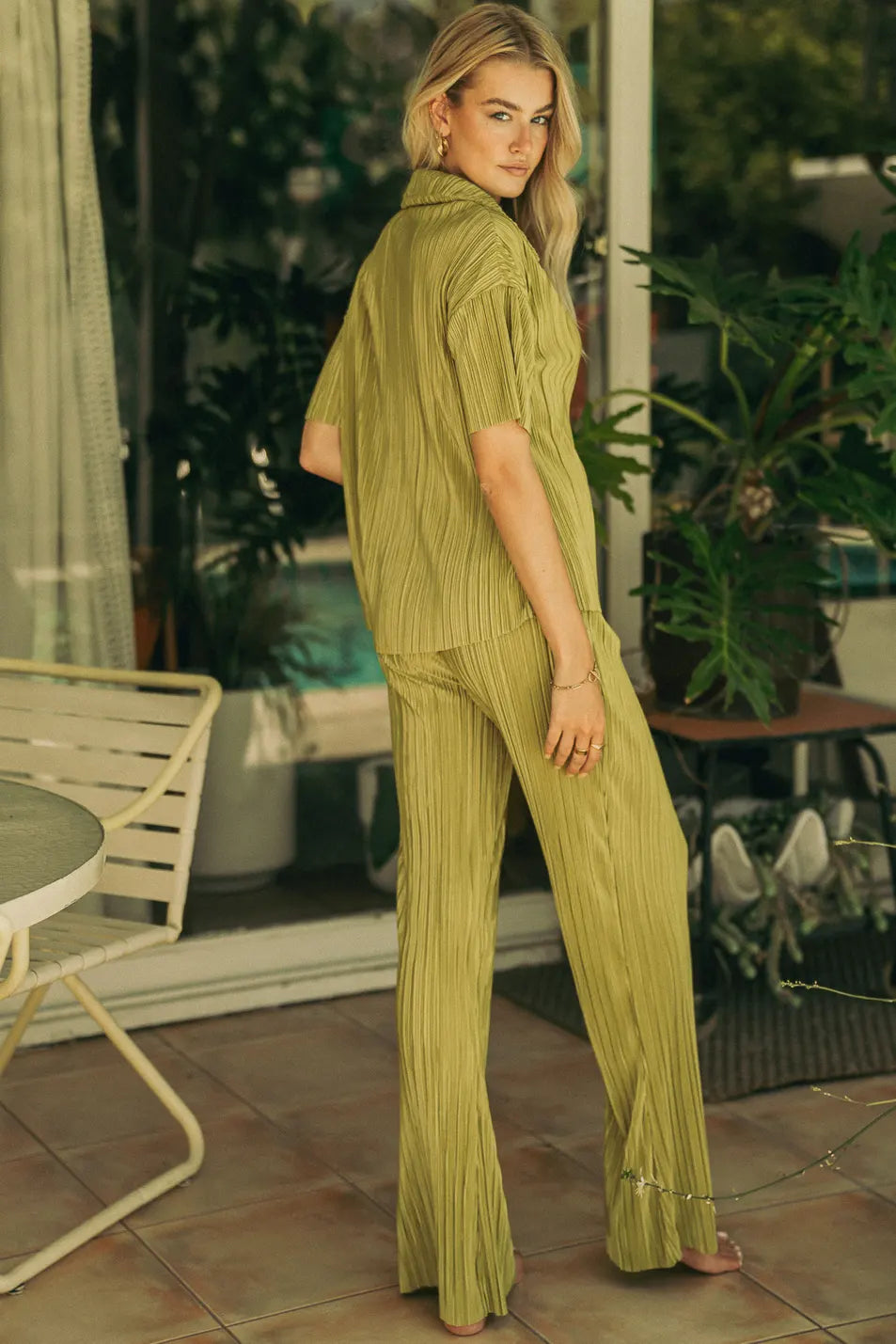 Clara Ribbed Pants in Green