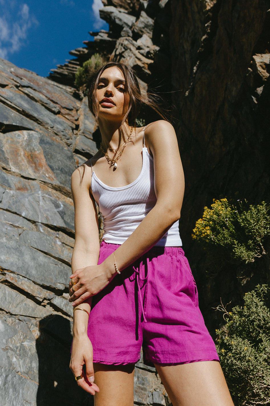 Jasmine Shorts in Magenta