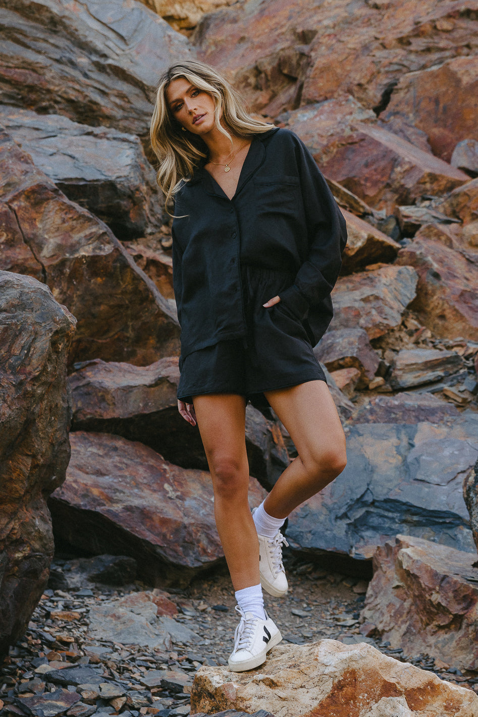 Jasmine Button Up in Black