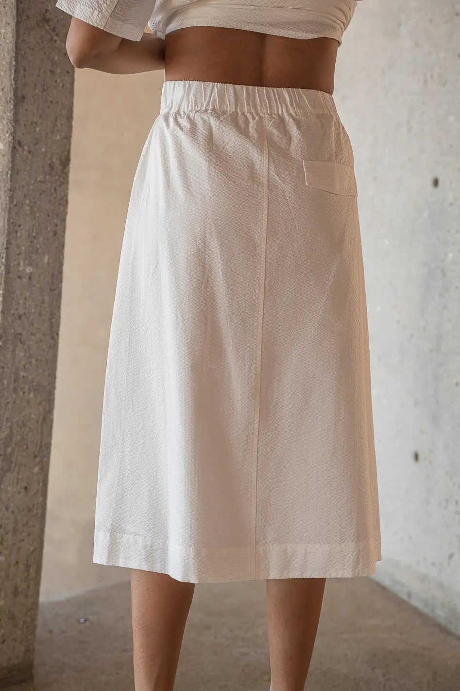 Mallory Textured Skirt in White