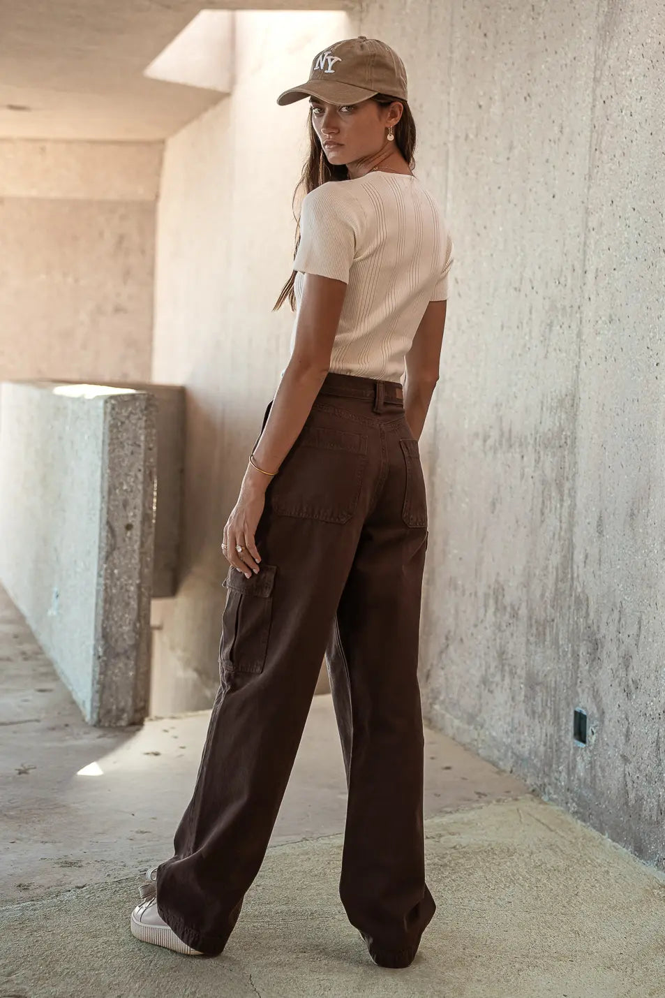 Brianna Cargo Jeans in Brown - FINAL SALE