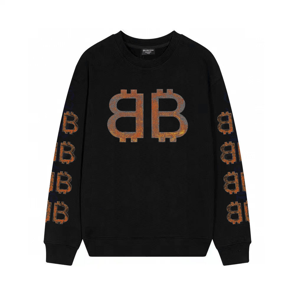 Vintage B Letter Print Sweatshirt