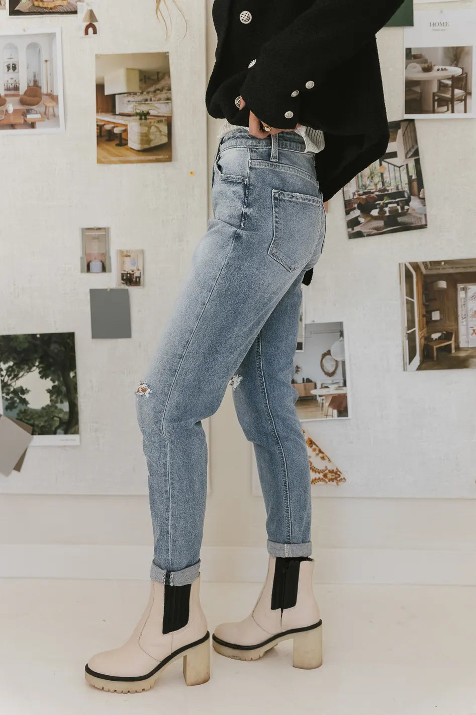 Erika Distressed Mom Jeans