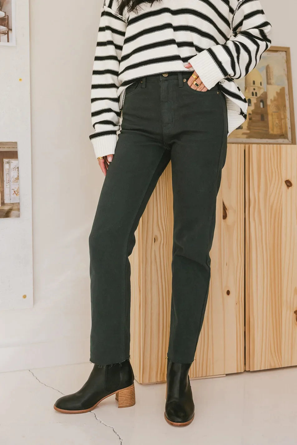 Amara Straight Leg Jeans in Emerald