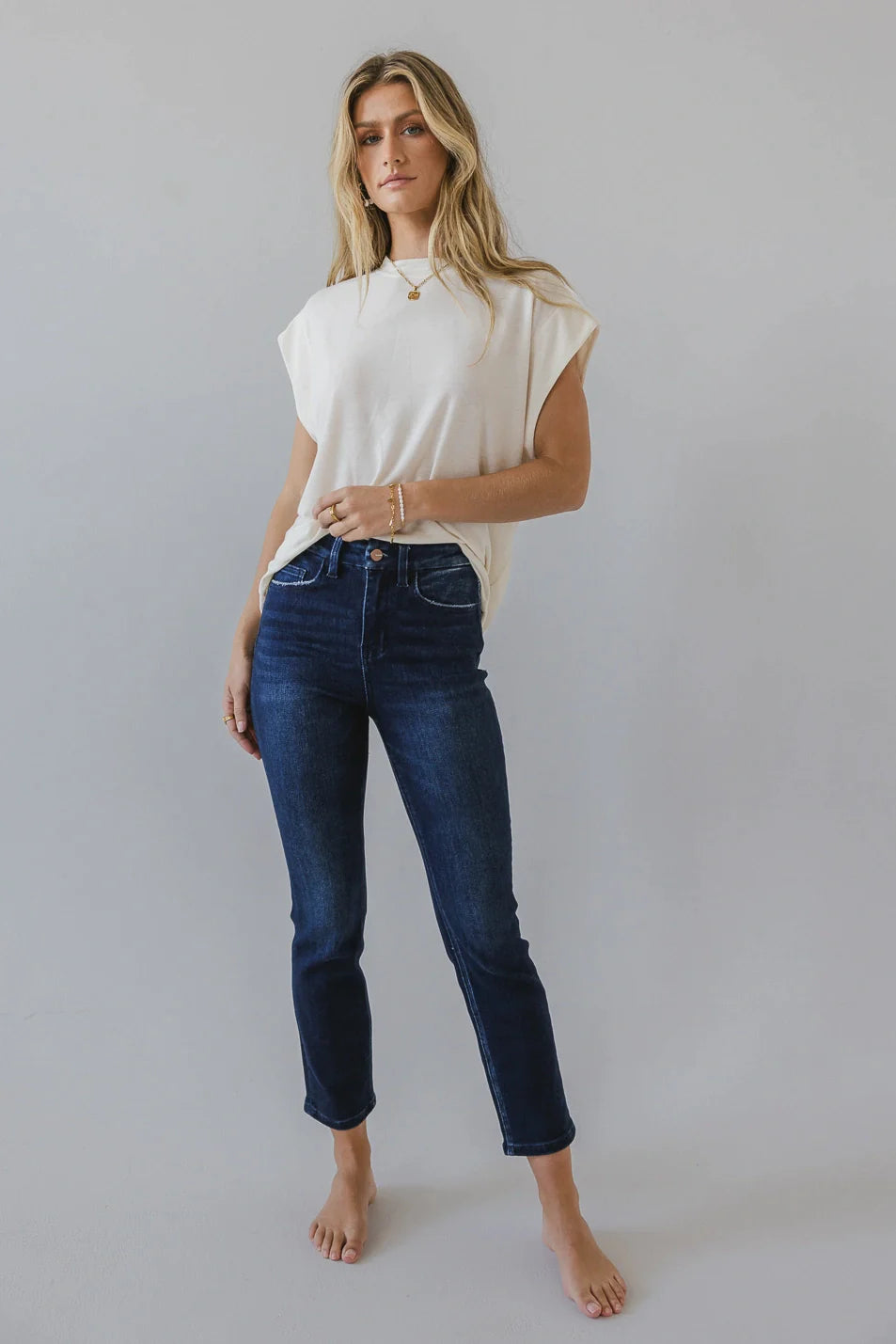 Maria Slim Straight Leg Jeans