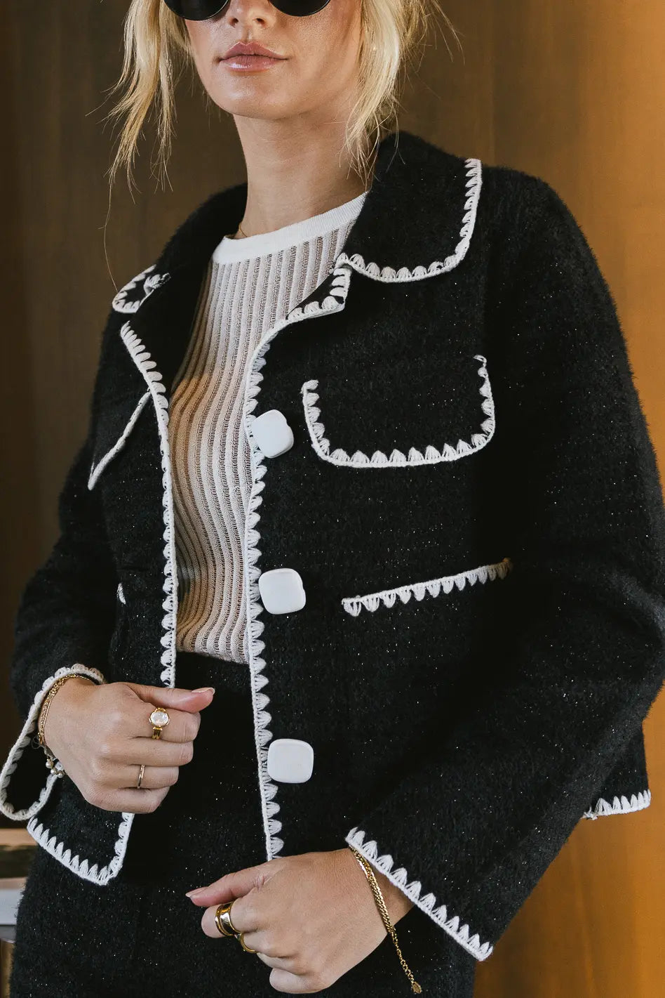 Lola Fuzzy Jacket in Black