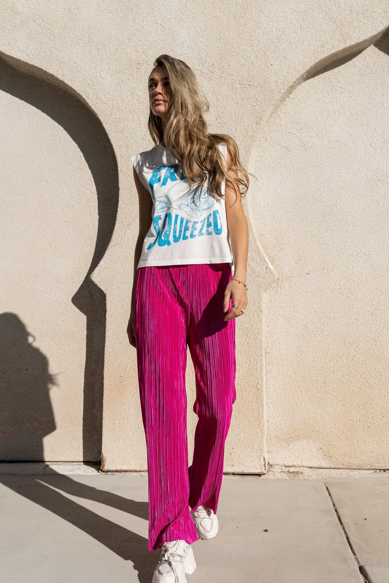 Clara Ribbed Pants in Pink