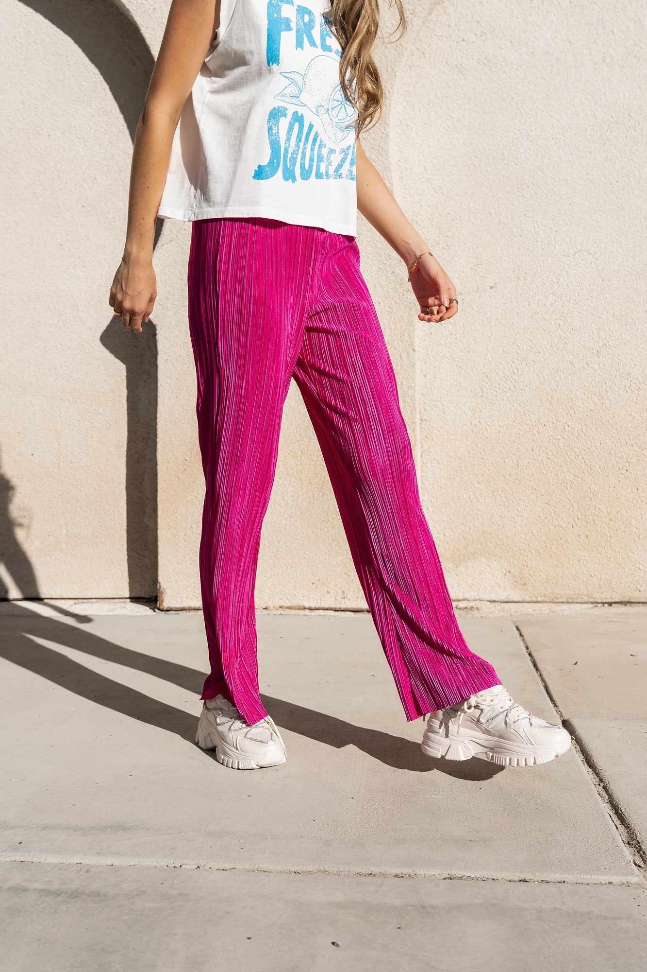 Clara Ribbed Pants in Pink