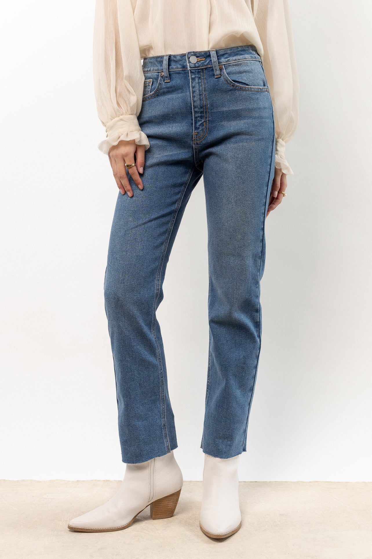 Amara Straight Leg Jeans in Medium Wash - FINAL SALE