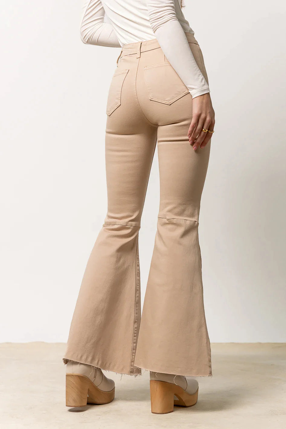 Dana Flare Denim in Tan - FINAL SALE