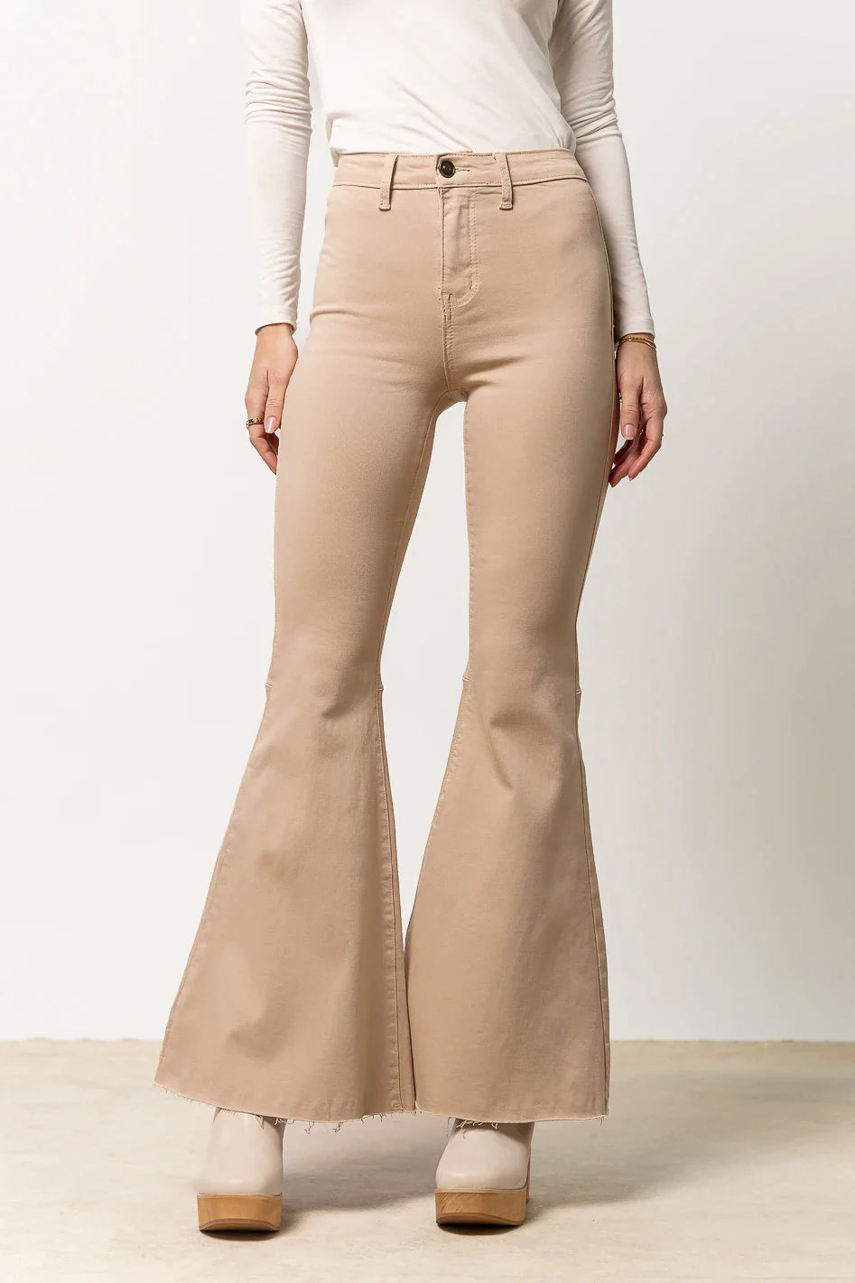 Dana Flare Denim in Tan - FINAL SALE