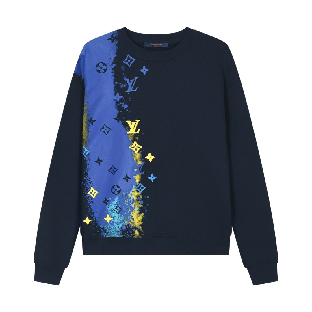 Blue Yellow Print Sweatshirt