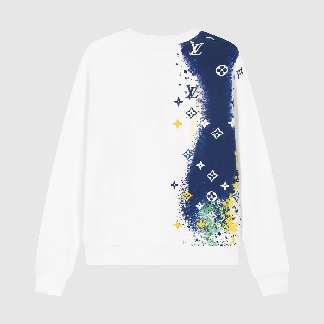 Blue Yellow Print Sweatshirt